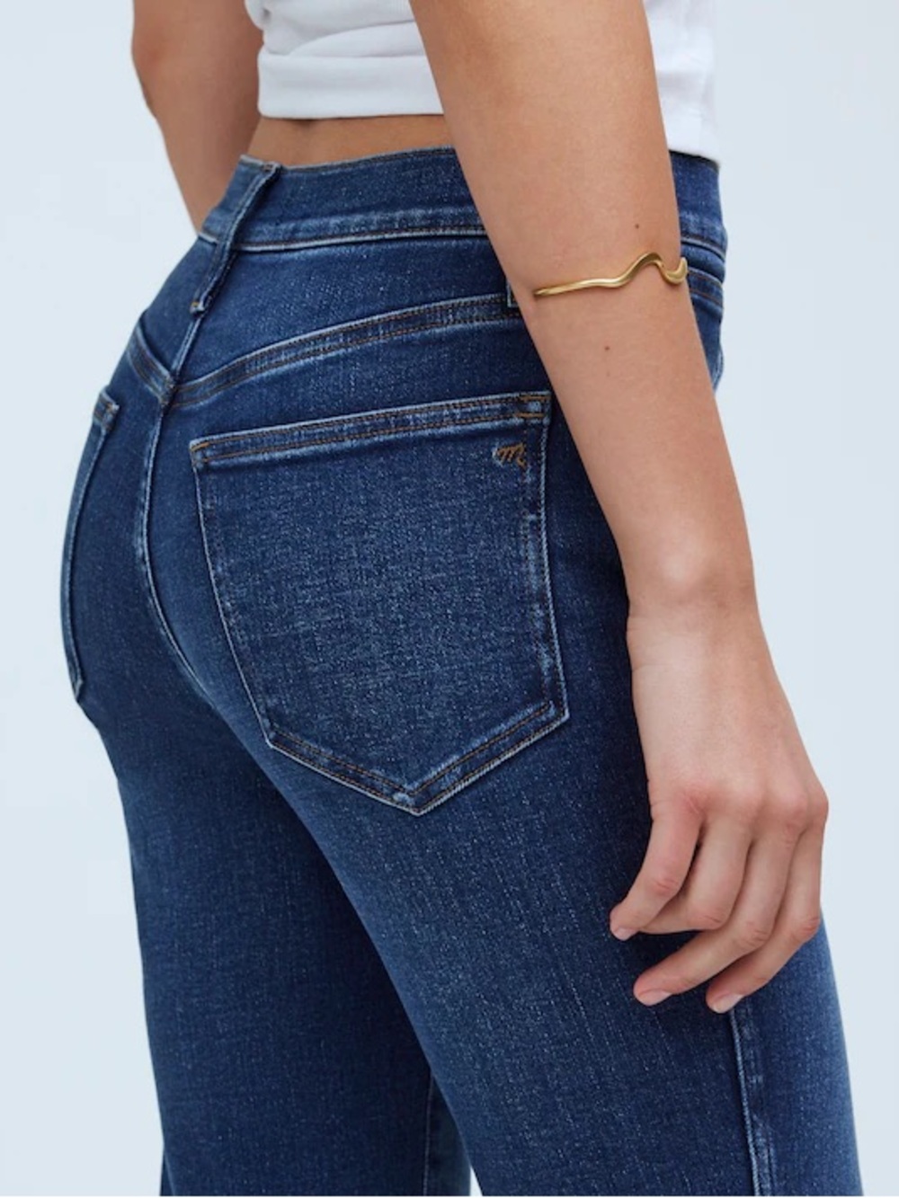 Madewell Stovepipe Jeans in Pendleton Wash Super Stretch High Rise Denim Slim - Picture 2 of 6